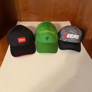 Bundle of 3 Farm/Yard Equipment Baseball Caps